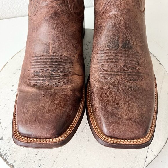 Rod Patrick Mens Cowboy Boots 13.5C Perro Loco Brown Leather Western Square Toe - Picture 6 of 12
